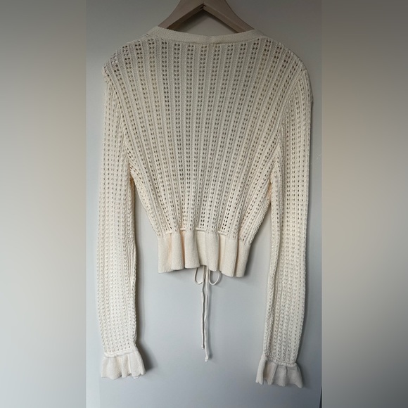 NWOT - Adored Vintage - A Way With Words - Tie Waist Cardigan - Cream - L - Picture 5 of 7